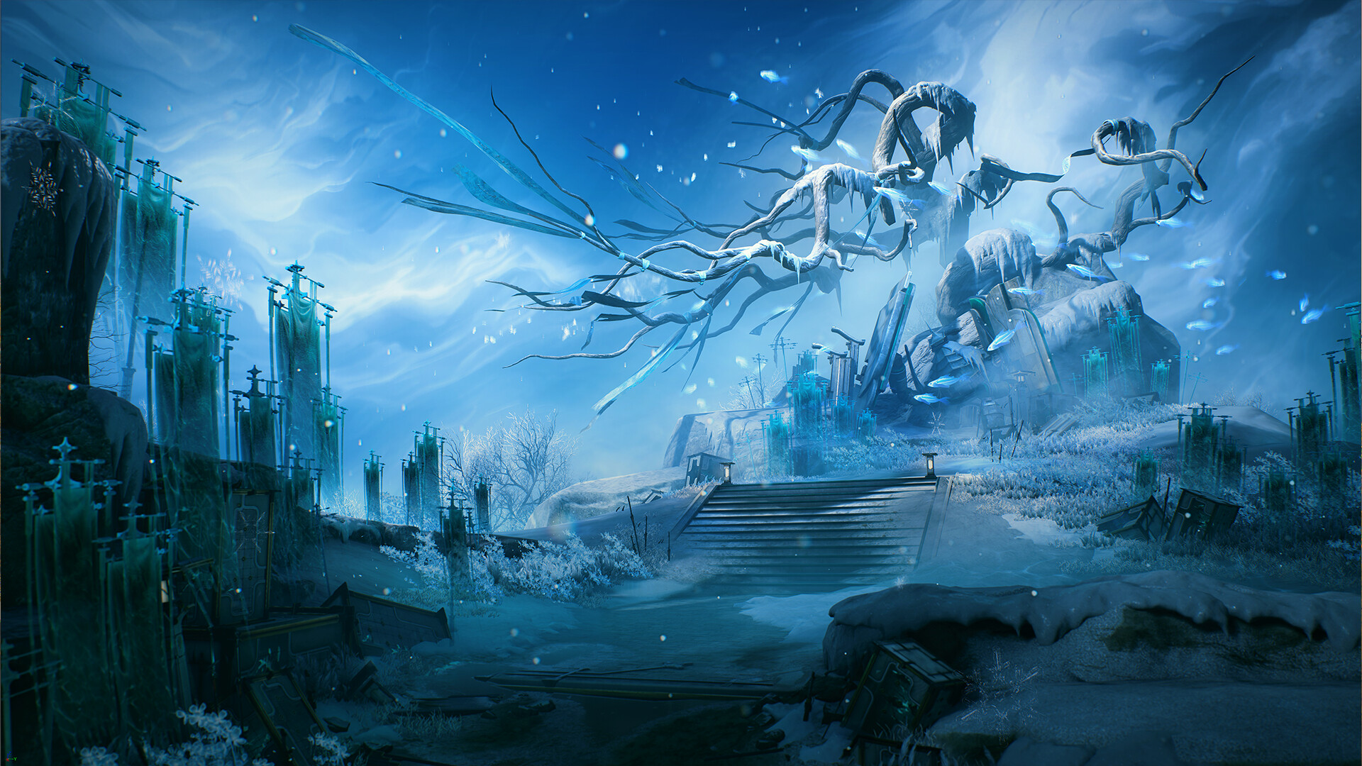 Ruins and misty terrain in Wuthering Waves